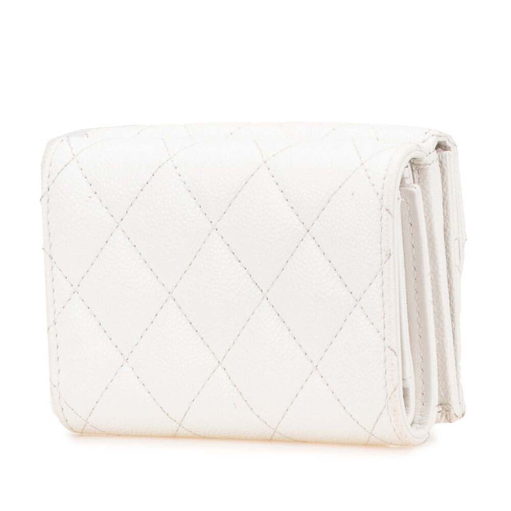 CHANEL Authentic White Caviar Leather Logo Wallet - Picture 2 of 13
